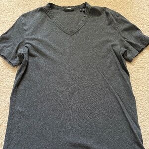 Theory Gaskell V Out Shirt | 100% Pima Cotton | Heather Gray